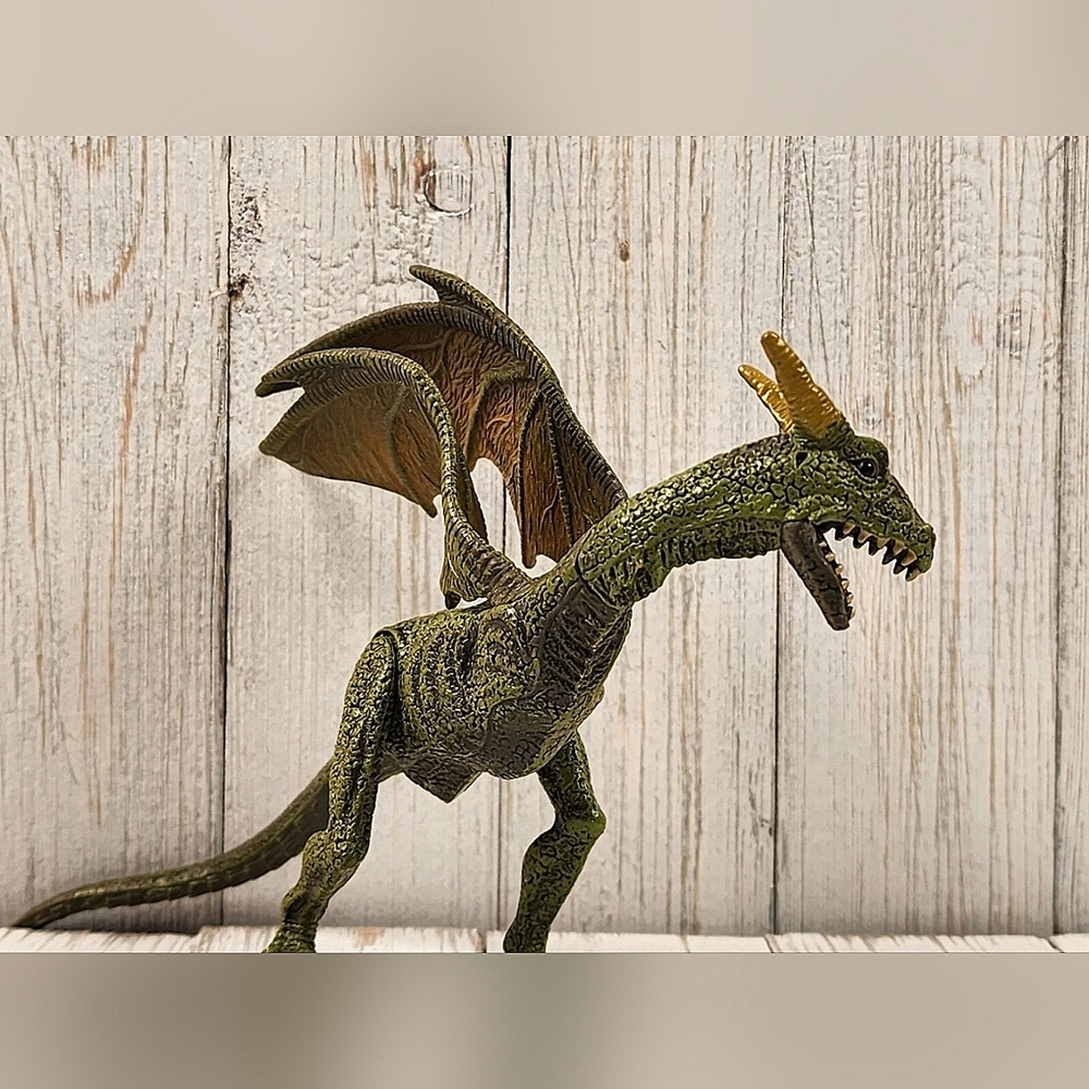 Detailed Mystical Gray Dragon Poseable Articulated Features, Rare Kidcore Toys